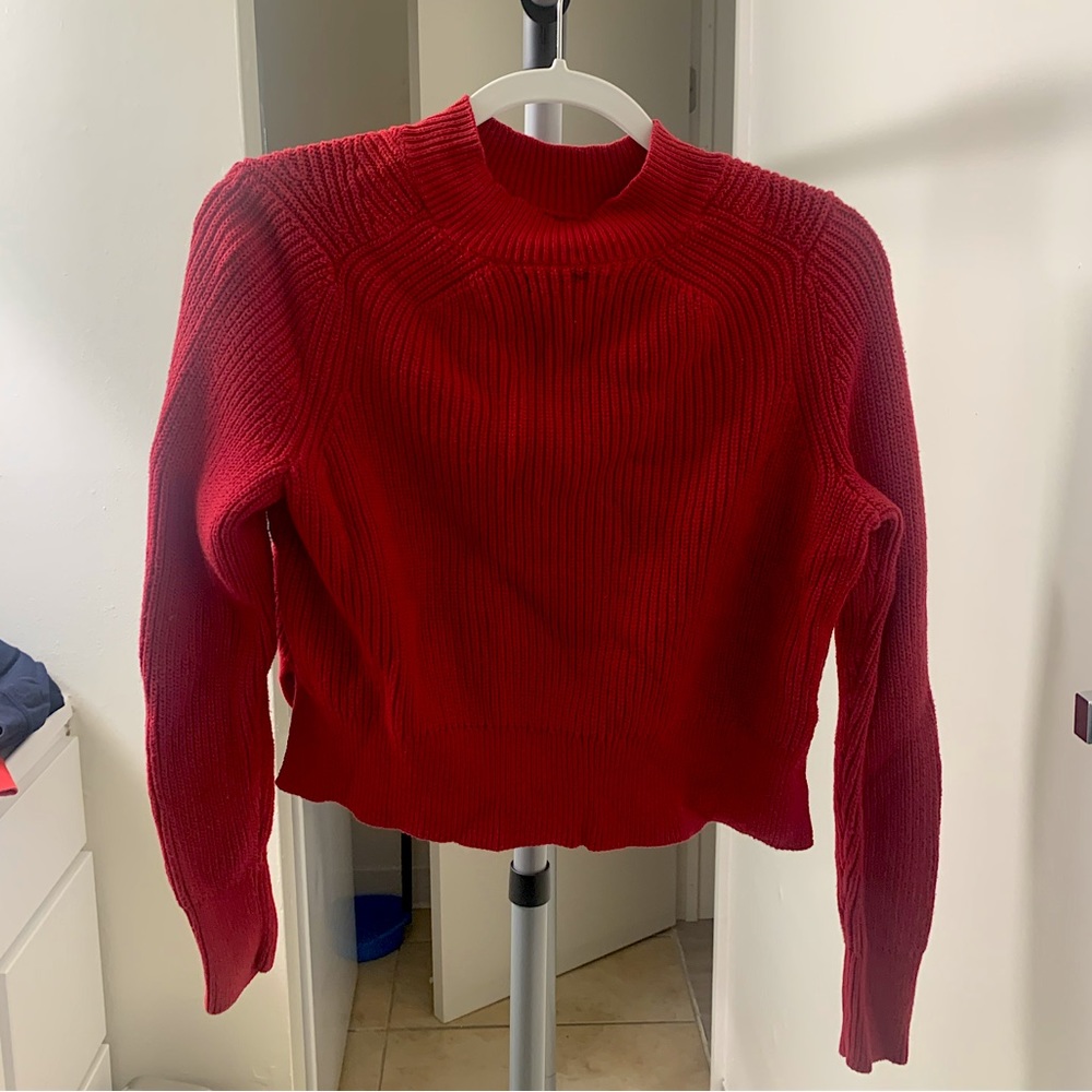 Kendall & Kylie | Red Knitted Cropped Sweater | Size: S